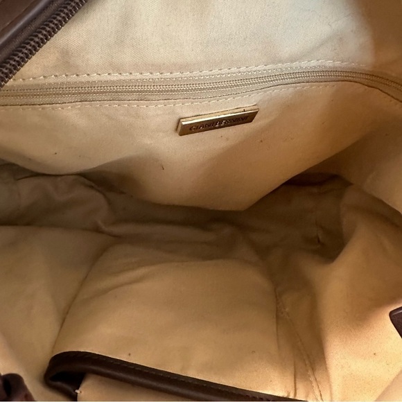 Giani Bernini Horsebit Detail Logo Jacquard Medium Hobo Crossbody Bag Brown - Picture 10 of 14